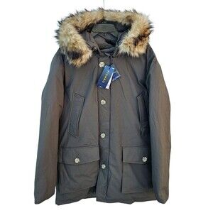 Mens 2XL Arctic Parka Faux Fur Hood Coat Jacket Quiet Luxury Piombo Italy Green